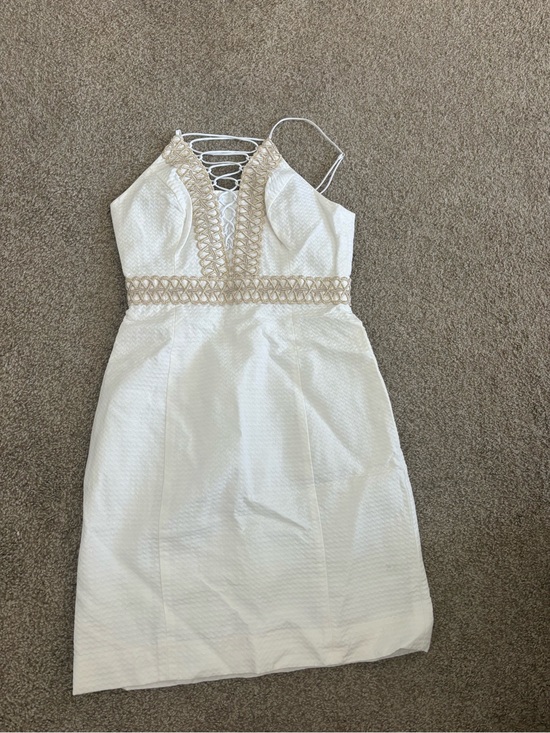 Lilly Pulitzer Dresses & Skirts - Lilly Pulitzer Trista Shift White Lace-Trim Mini Dress